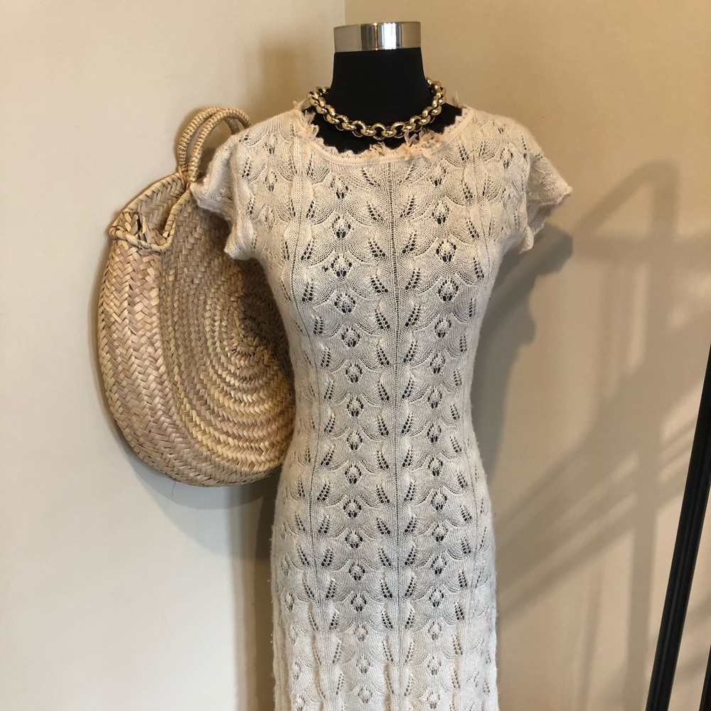 Midi length cashmere dress